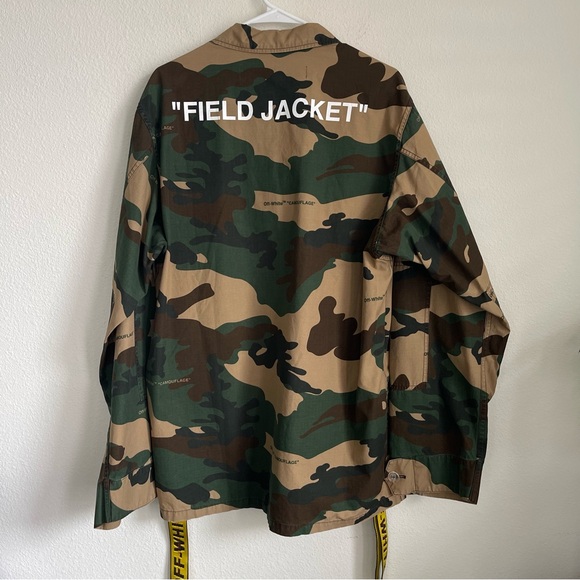 Off White " Field Jacket " Camo 4 Pocket Button Front Jacket - Picture 6 of 10
